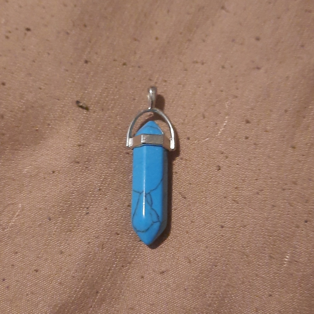 Stone Hexagon Chakra Healing Point Pendants (J9)